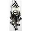 Image 3 : Hand Beaded Black and Pearlescent Bead Earrings