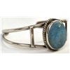 Image 4 : Navajo Sterling Denim Turquoise Cuff Bracelet