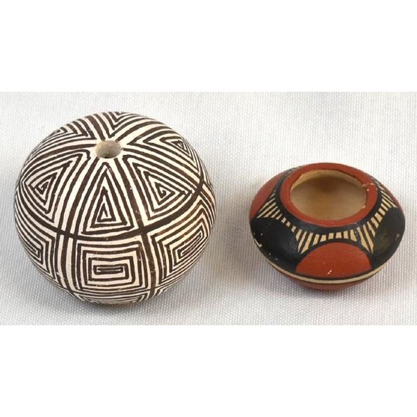 2 Miniature Native American Pottery Jars