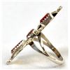 Image 5 : Native American Sterling Coral Ring, Size 8.5