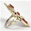 Image 9 : Native American Sterling Coral Ring, Size 8.5
