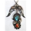 Image 3 : Navajo Sterling Turquoise Pendant Necklace