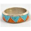 Image 3 : Native American Navajo Sterling Inlay Ring, 9.75