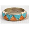 Image 5 : Native American Navajo Sterling Inlay Ring, 9.75