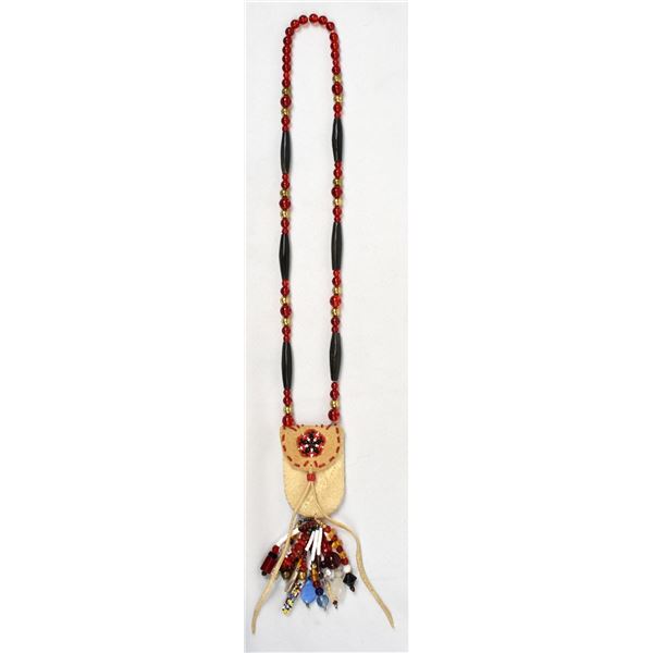 Vintage Native American Fetish Bag Necklace