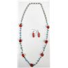 Image 1 : Coral and Turquoise Necklace with Earrings