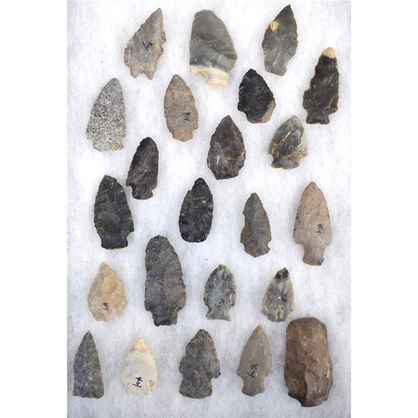 23 Prehistoric Native American Stone Arrowheads
