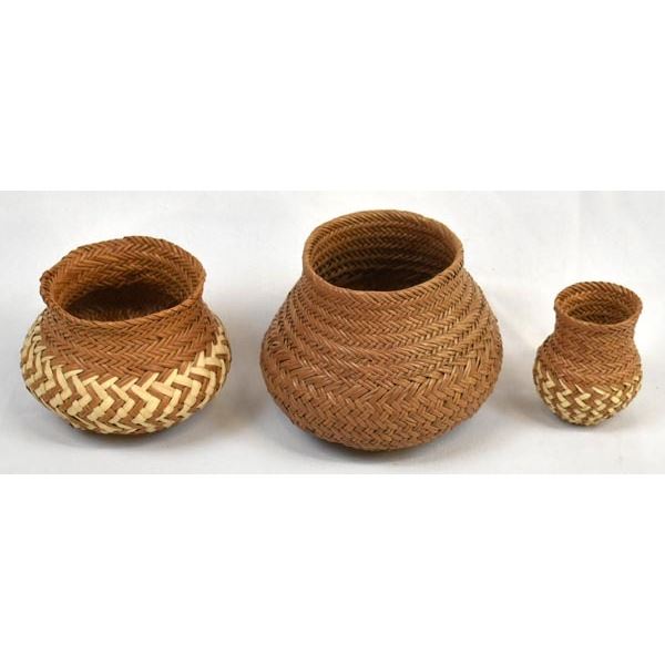 3 Tarahumara Finely Woven Baskets