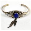 Image 3 : Navajo Sterling Lapis Cuff Bracelet