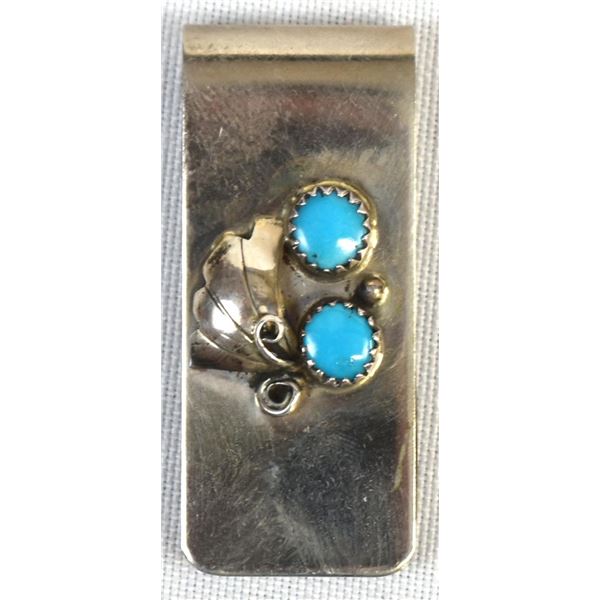 Native American Navajo Turquoise Money Clip