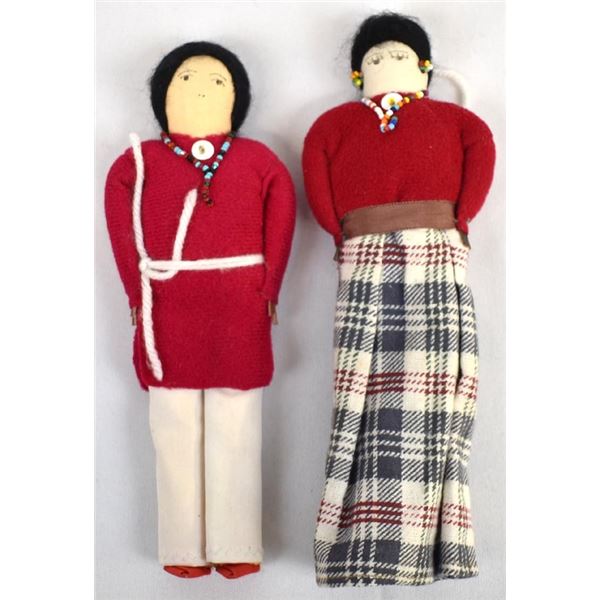 2 Native American Navajo Cloth Dolls