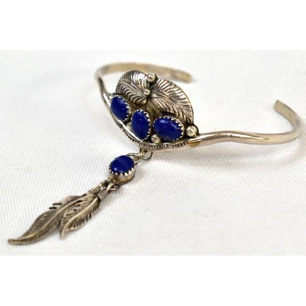 Navajo Sterling and Lapis Cuff Bracelet