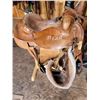 Image 1 : Tall Horse Roping Saddle (15"), Sheep Skin Cinches, Deep Stirrups and Breast Collar