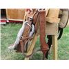 Image 6 : Tall Horse Roping Saddle (15"), Sheep Skin Cinches, Deep Stirrups and Breast Collar