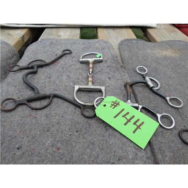 3- Bits, Copper Roller D Ring, Short Shank and Ported Medium Shank