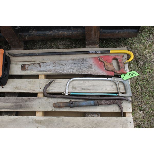 2- Crowbars, Nail Puller and 2- Saws