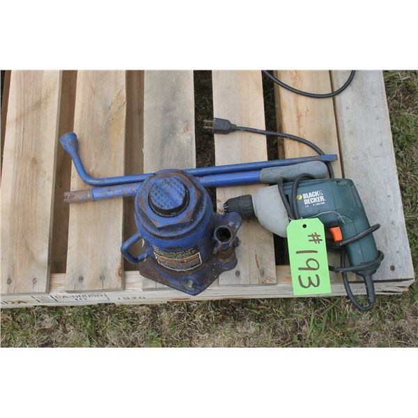 B&D Drill and 20 Ton Hyd. Jack