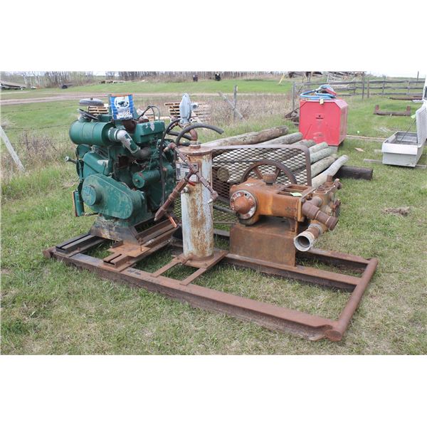 Wells-Hall 150 PSI Pump c/w Diesel Engine (Has Not Run for a Couple Years)
