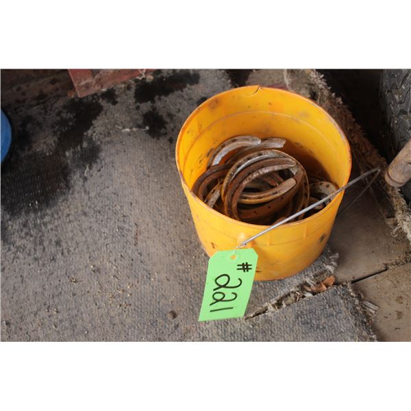 Bucket of Small Horse Shoes