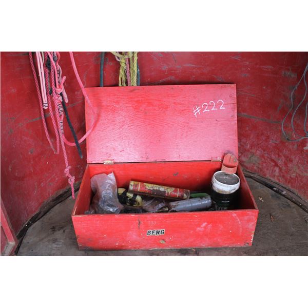 Red Tool Box c/w Grinder and Misc. Tools