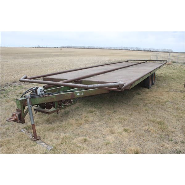 Pindle Hitch, 8 Wheel Trailer, Steel Deck for Hauling Rd Bales, Small Winch