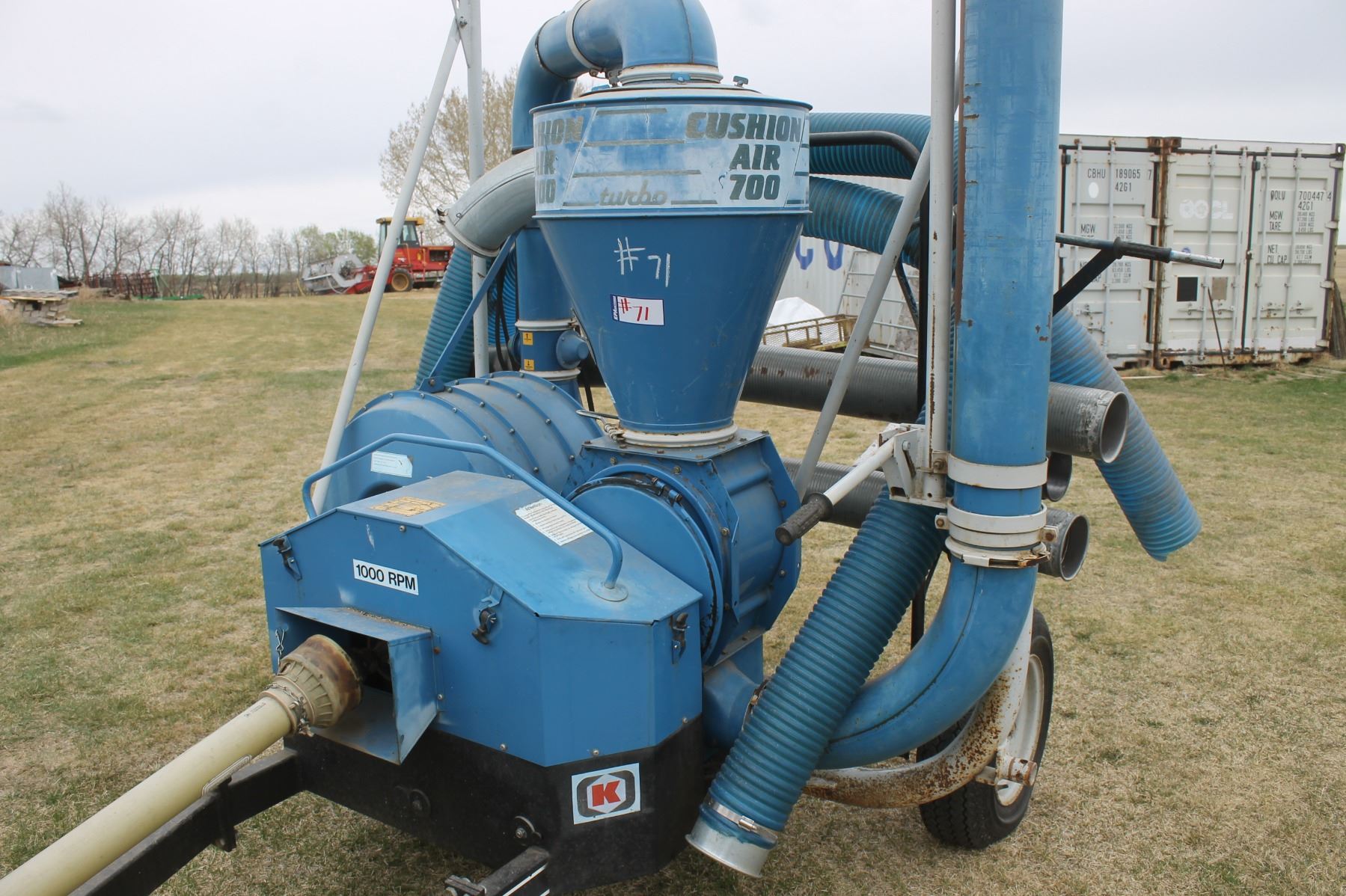 Kongskilde Cushion Air 700 Grain vac, 1000 PTO, 21140060 c/w Box of