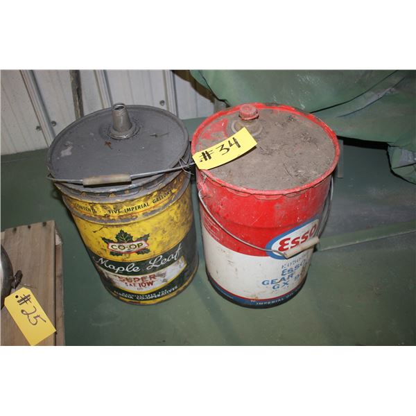 MAPLE LEAF & ESSO 5 GALLON PAILS