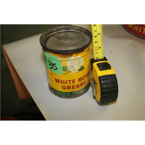 WHITE ROSE GREASE CAN