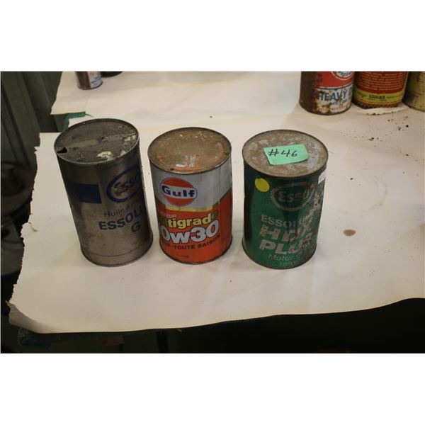2 - ESSO & GULF OIL CANS