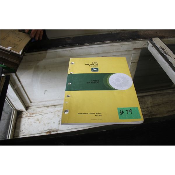 JOHN DEERE G PARTS BOOK