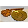 BRASS PLATE, METAL& CLOTH BASKET, NUT DISH& BURNER