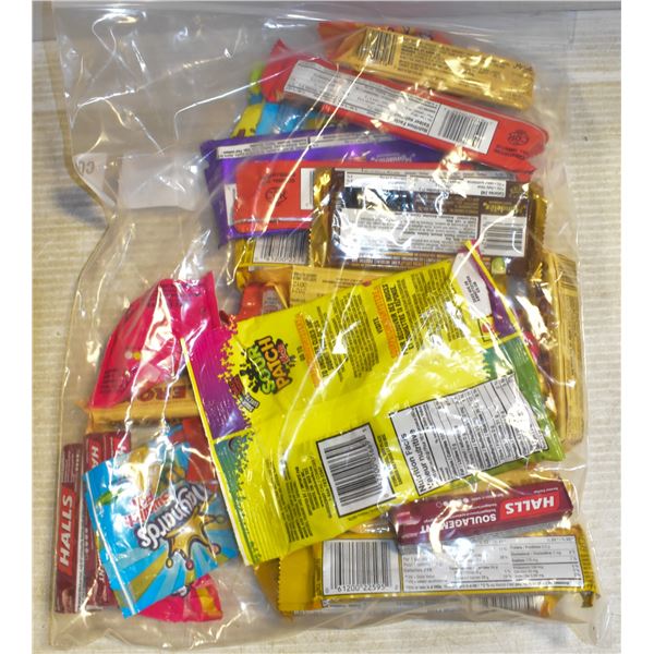 BAG OF ASSORTED BRAND NAME CANDY + CHOCOLATES