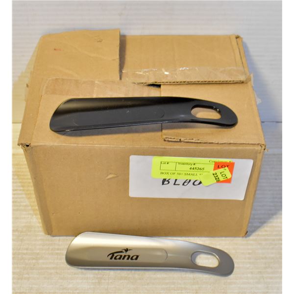 BOX OF 50+ SMALL SHOEHORNS