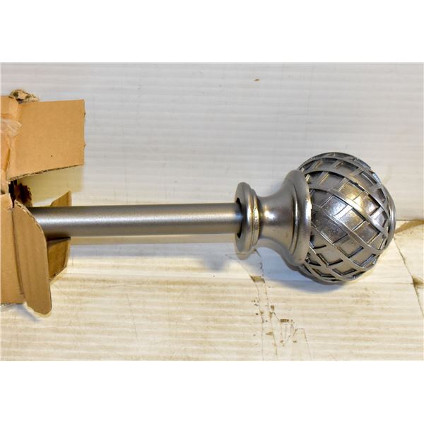 NEW REPACKED 28 - 48" FINIAL CURTAIN ROD
