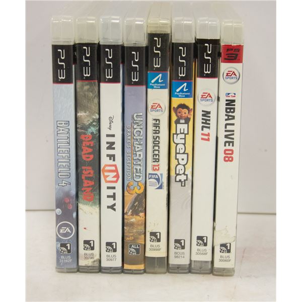 LOT OF 8 PS3 GAMES
