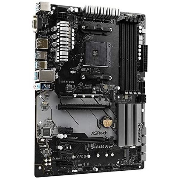 NEW ASROCK B450 PRO 4 MOTHERBOARD, AMZ SES