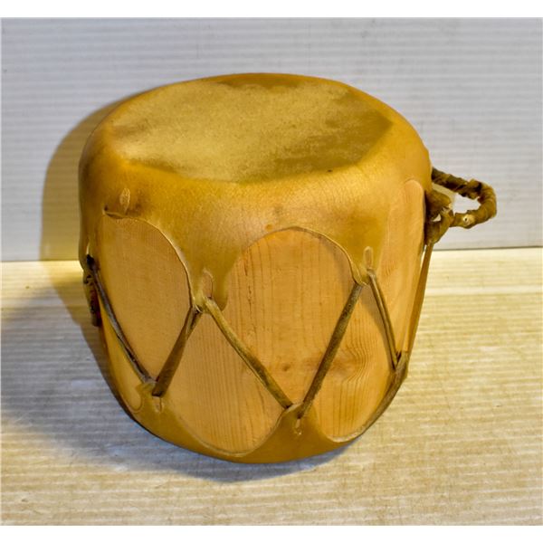 NATIVE SINUET/WOOD HAND DRUM WEST COAST HAIDA