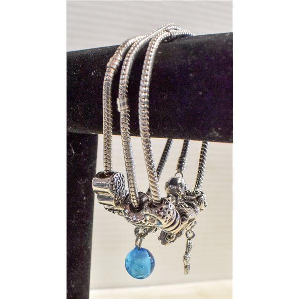 3 PANDORA LIKE BRACELETS WITH CHARMS
