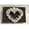 Image 1 : VINTAGE RHINESTONE HEART SHAPED BROOCH