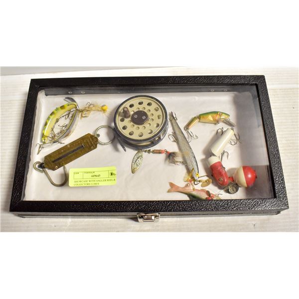 SHOWCASE WITH ANGLER REEL & COLLECTORS LURES