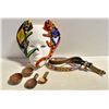 Image 1 : BEADED BELT, BEADED MASK & BEADED BOWLS & SPOONS