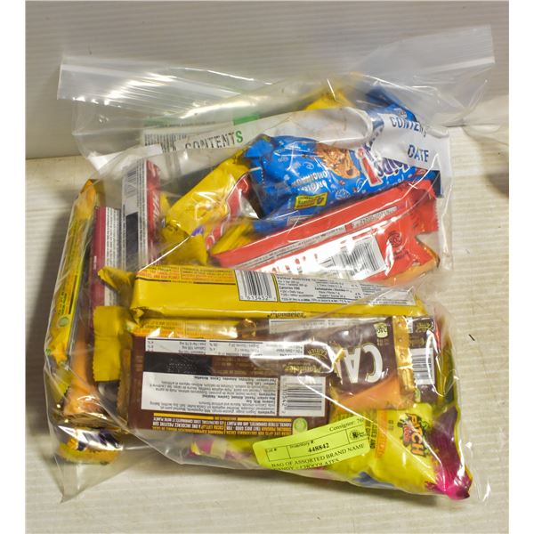 BAG OF ASSORTED BRAND NAME CANDY + CHOCOLATES