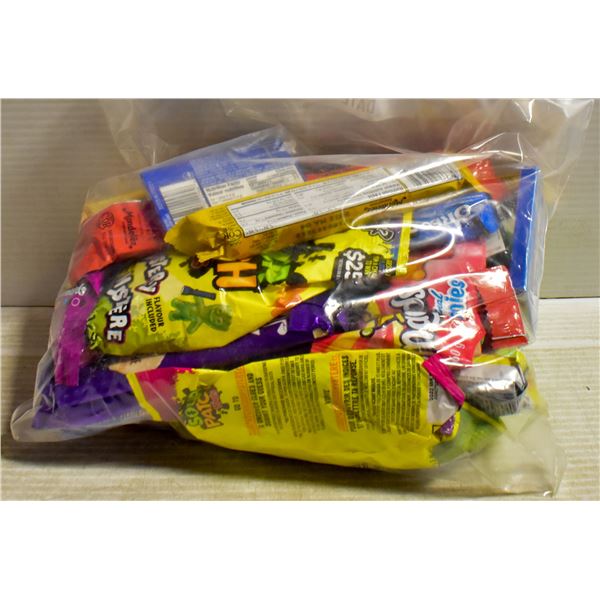 BAG OF ASSORTED BRAND NAME CANDY + CHOCOLATES