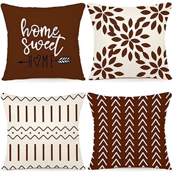 NEW SET OF FOUR 19 X 19" CUSHION COVER SET