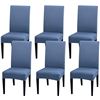 Image 1 : NEW SET OF 6 DINING CHAIR SLIP COVERS, GREY/BLUE