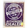 Image 1 : "GENUINE CHRYSLER PARTS" METAL SIGN - 13 X 16