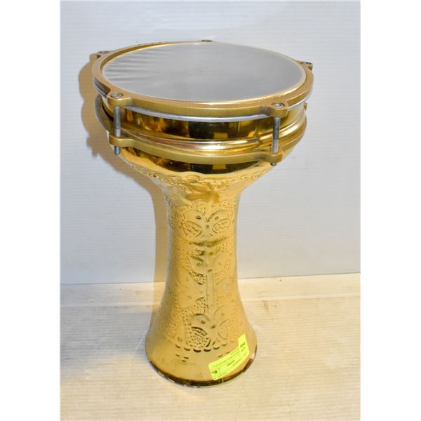 ENGRAVED FLORAL BRASS LEG DRUM VINTAGE