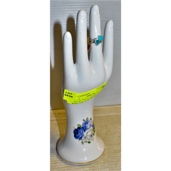 CERAMIC HAND RING DISPLASY WITH NEW DUAL HEART