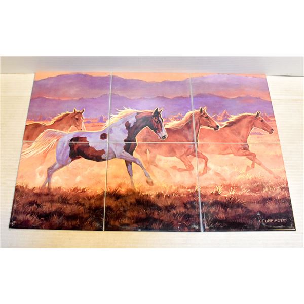 SET OF 6 CERAMIC HORSE TILES