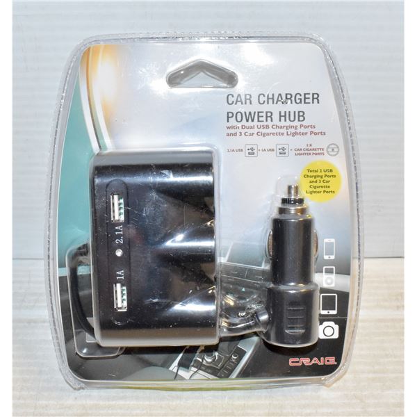 CAR CHARGER POWER HUB, CAN CHARGE USING CIGARETTE